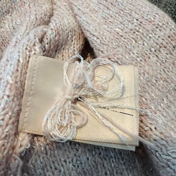 NEW! Knitted & Knotted Metallic Thread Cardigan Open Front Pink - S - Picture 8 of 8